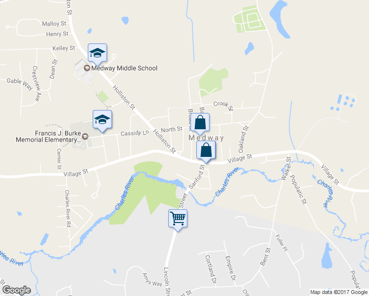 map of restaurants, bars, coffee shops, grocery stores, and more near 7 Church St in Medway
