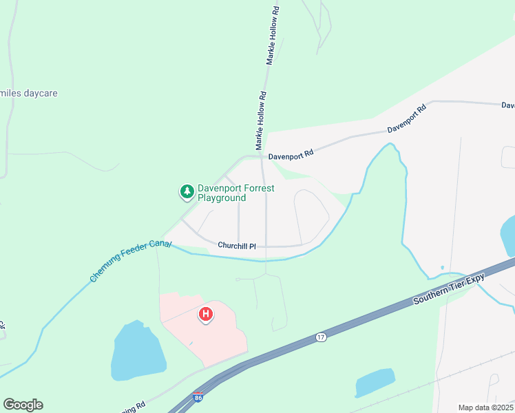 map of restaurants, bars, coffee shops, grocery stores, and more near 2889 County Line Drive in Big Flats