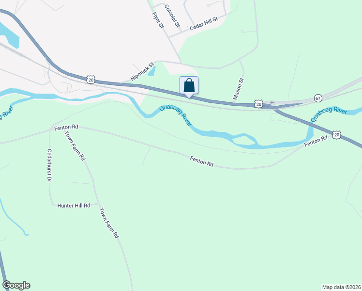 map of restaurants, bars, coffee shops, grocery stores, and more near 112 Fenton Road in Monson