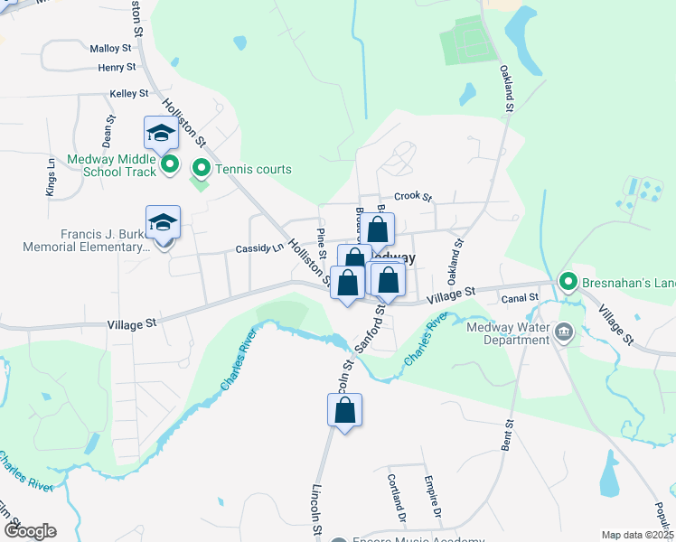 map of restaurants, bars, coffee shops, grocery stores, and more near 7 Church Street in Medway