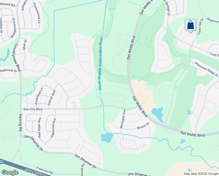map of restaurants, bars, coffee shops, grocery stores, and more near 13191 Eakin Creek Court in Huntley