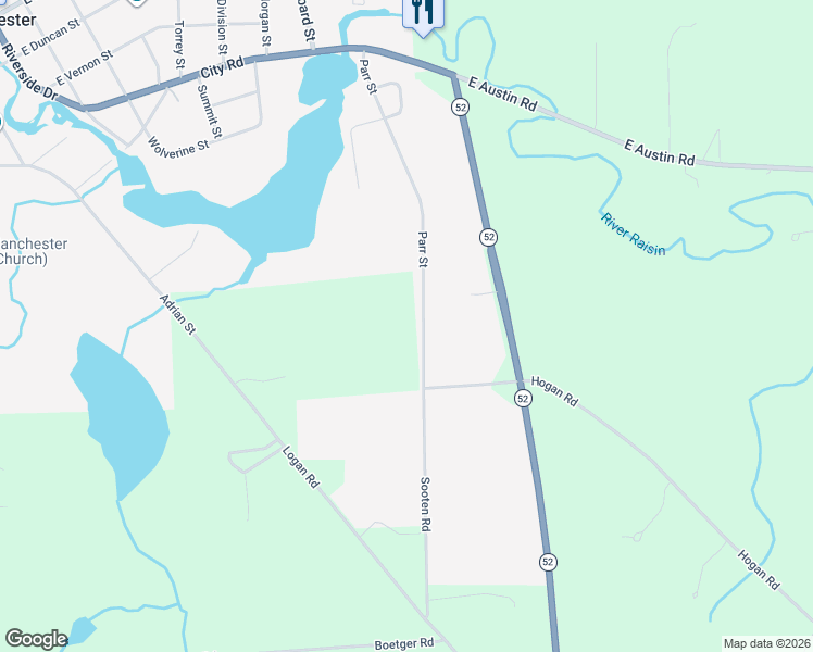 map of restaurants, bars, coffee shops, grocery stores, and more near 607 Parr Street in Manchester