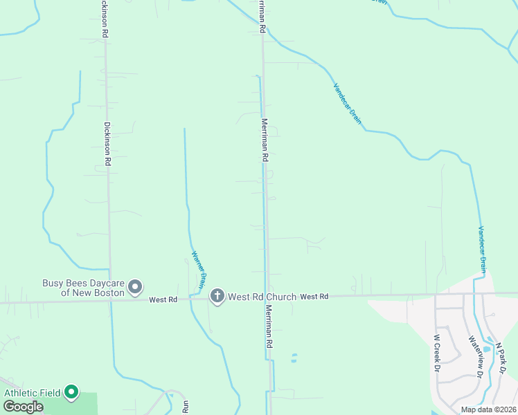 map of restaurants, bars, coffee shops, grocery stores, and more near 22550 Merriman Road in Huron Charter Township