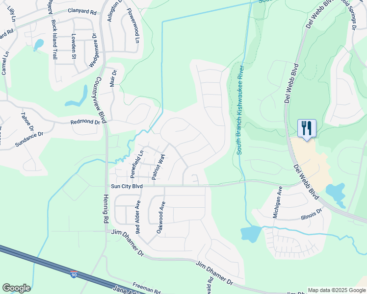 map of restaurants, bars, coffee shops, grocery stores, and more near 13473 Dearborn Trail in Huntley