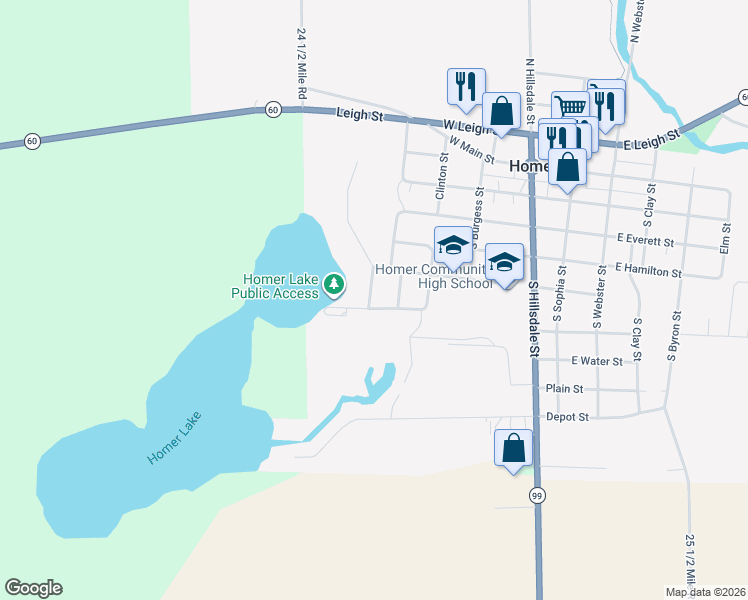 map of restaurants, bars, coffee shops, grocery stores, and more near in Homer