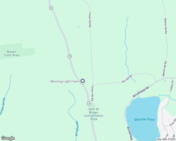 map of restaurants, bars, coffee shops, grocery stores, and more near 39 Tower Hill Road in Brimfield