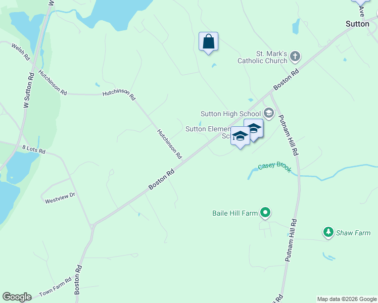 map of restaurants, bars, coffee shops, grocery stores, and more near 6 Hutchinson Road in Sutton