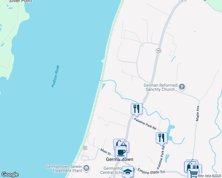 map of restaurants, bars, coffee shops, grocery stores, and more near 226 Sharps Landing Road Extension in Germantown