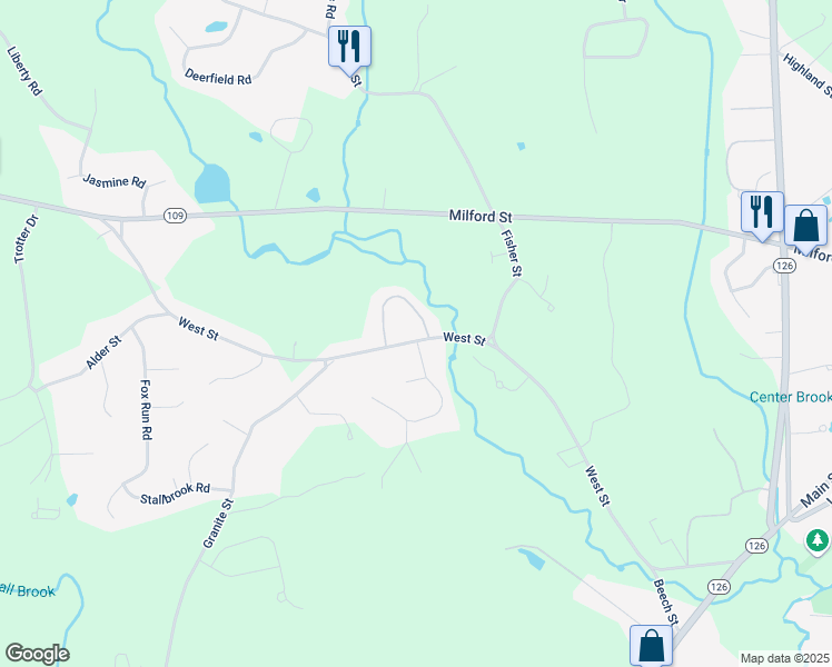 map of restaurants, bars, coffee shops, grocery stores, and more near 68 West Street in Medway
