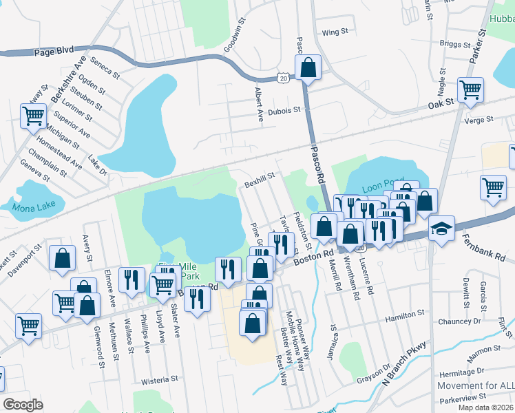 map of restaurants, bars, coffee shops, grocery stores, and more near 112 Temby St in Springfield