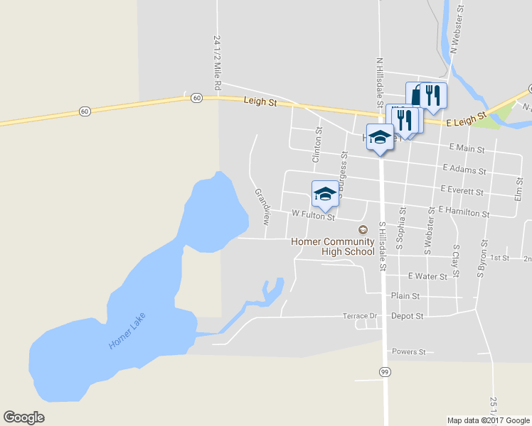 map of restaurants, bars, coffee shops, grocery stores, and more near 505 Grandview in Homer