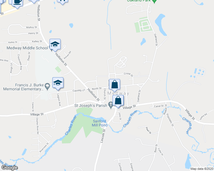 map of restaurants, bars, coffee shops, grocery stores, and more near 29 Broad Street in Medway