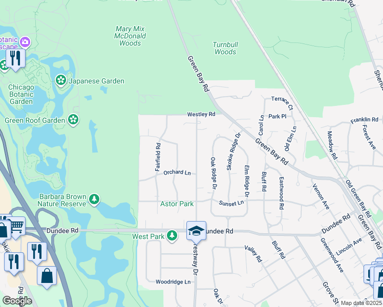 map of restaurants, bars, coffee shops, grocery stores, and more near 1162 Hohlfelder Road in Glencoe