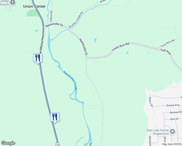 map of restaurants, bars, coffee shops, grocery stores, and more near 1776 Nanticoke Drive in Endicott