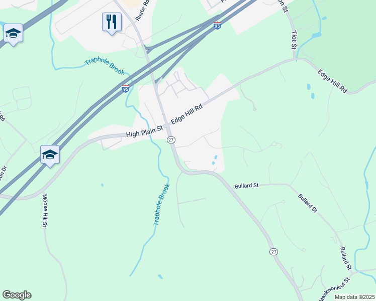 map of restaurants, bars, coffee shops, grocery stores, and more near 3 Beaver Brook Road in Sharon