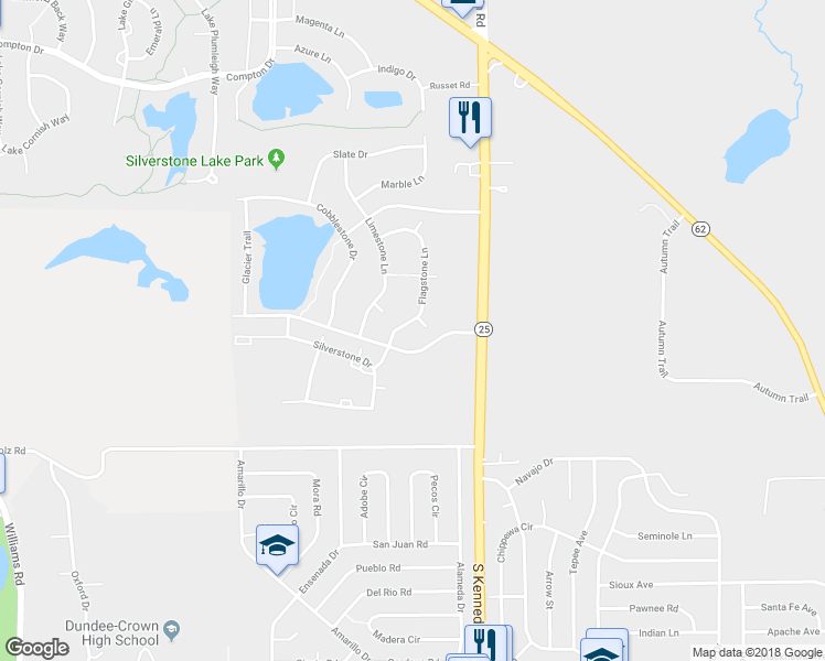 map of restaurants, bars, coffee shops, grocery stores, and more near 2233 Flagstone Lane in Carpentersville