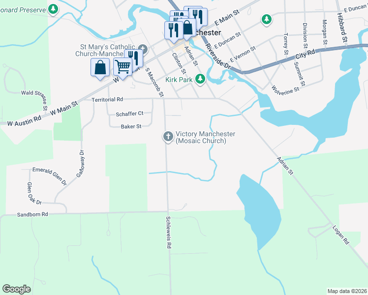 map of restaurants, bars, coffee shops, grocery stores, and more near 201 Wager Street in Manchester