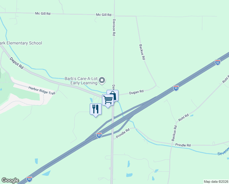 map of restaurants, bars, coffee shops, grocery stores, and more near 3900-3938 Davison Road in Harborcreek