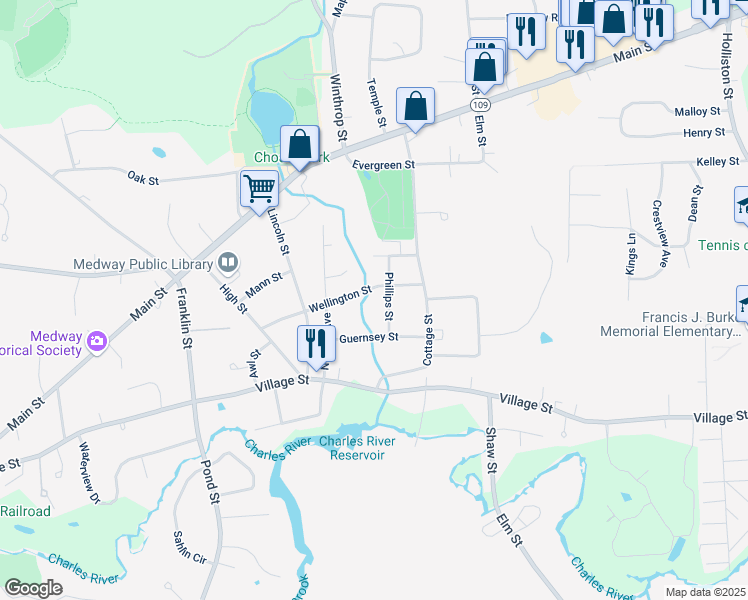 map of restaurants, bars, coffee shops, grocery stores, and more near in Medway