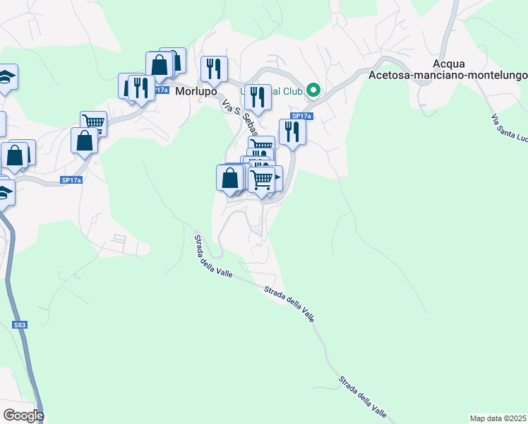 map of restaurants, bars, coffee shops, grocery stores, and more near 3 Piazza Armando Diaz in Morlupo