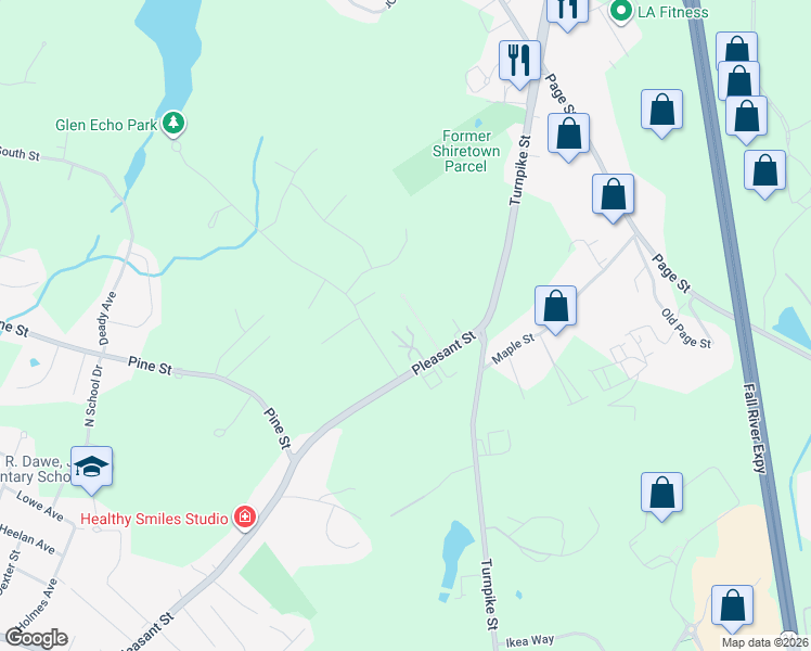 map of restaurants, bars, coffee shops, grocery stores, and more near 29 Camelot Court in Stoughton