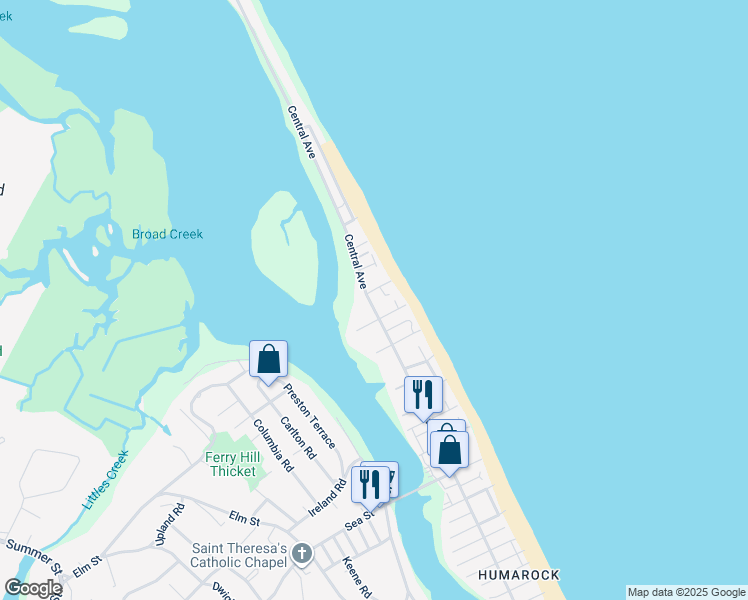 map of restaurants, bars, coffee shops, grocery stores, and more near 98 Central Avenue in Marshfield