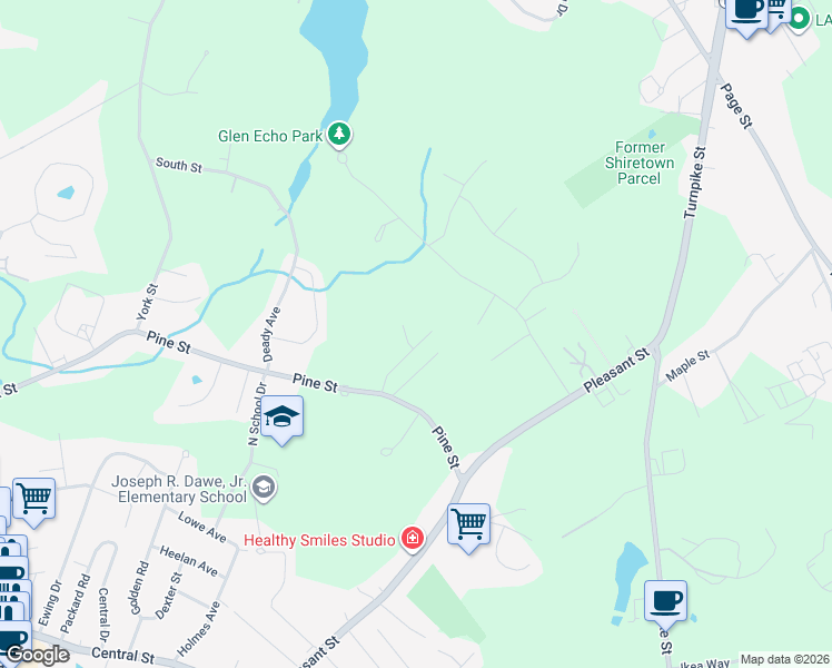 map of restaurants, bars, coffee shops, grocery stores, and more near 110 Ruth Road in Stoughton