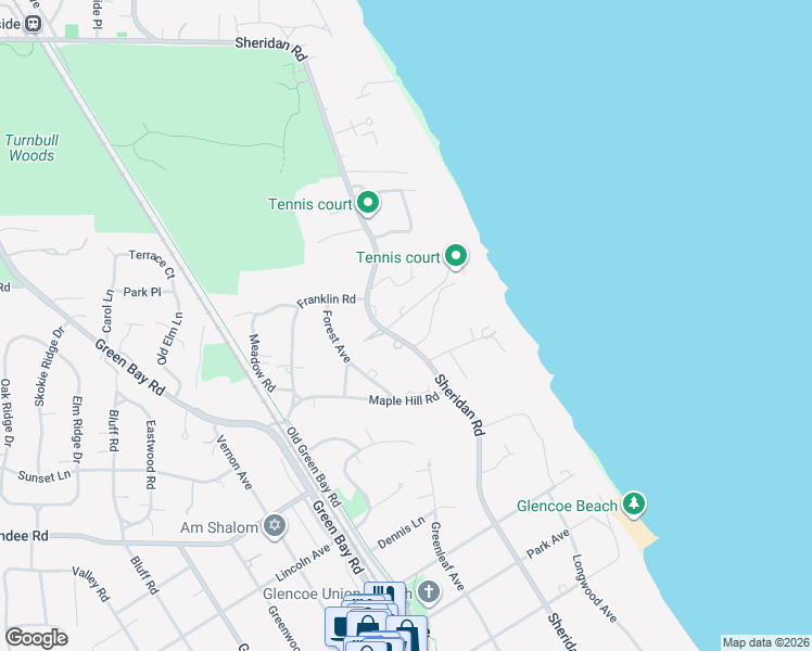 map of restaurants, bars, coffee shops, grocery stores, and more near 120 Rockgate Lane in Glencoe