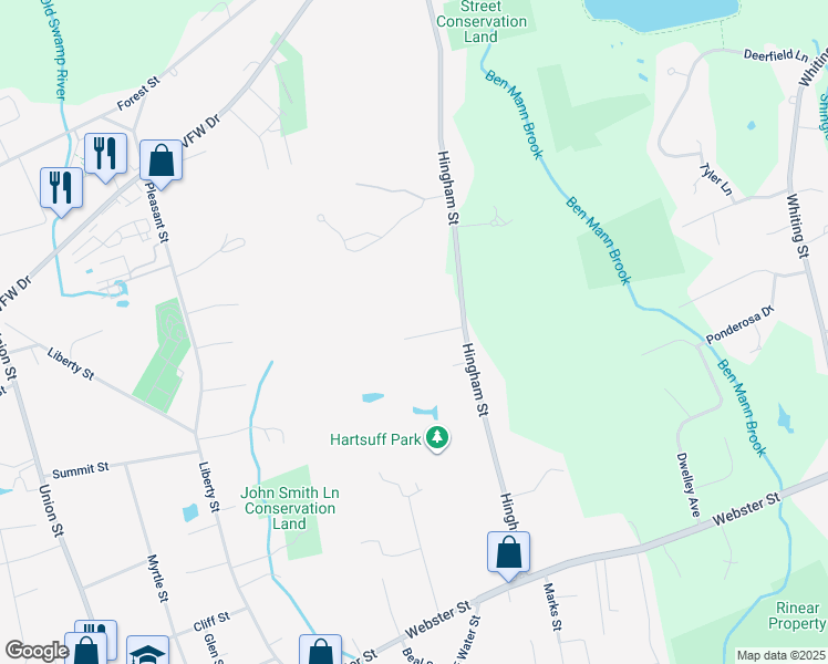 map of restaurants, bars, coffee shops, grocery stores, and more near 51 Cobb Drive in Rockland