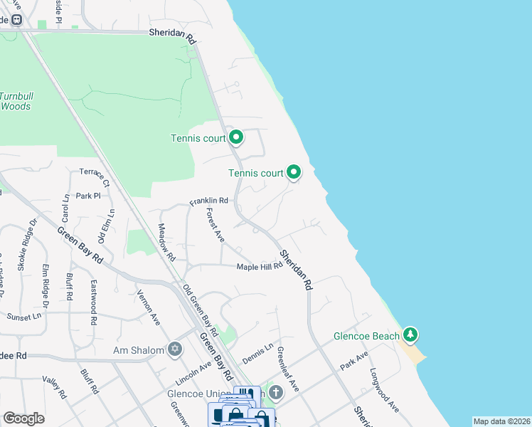 map of restaurants, bars, coffee shops, grocery stores, and more near 120 Rockgate Lane in Glencoe