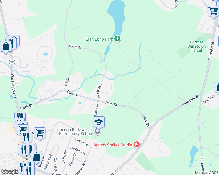 map of restaurants, bars, coffee shops, grocery stores, and more near 70 Trowbridge Circle in Stoughton