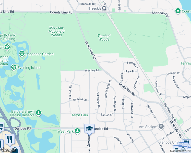 map of restaurants, bars, coffee shops, grocery stores, and more near 1209 Hohlfelder Road in Glencoe