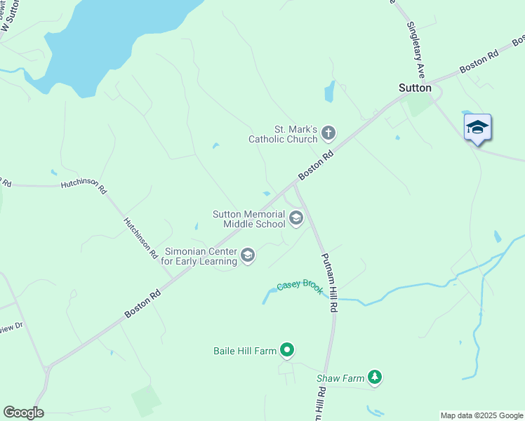 map of restaurants, bars, coffee shops, grocery stores, and more near 383 Boston Road in Sutton