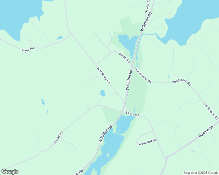 map of restaurants, bars, coffee shops, grocery stores, and more near 29 West Millbury Road in Sutton