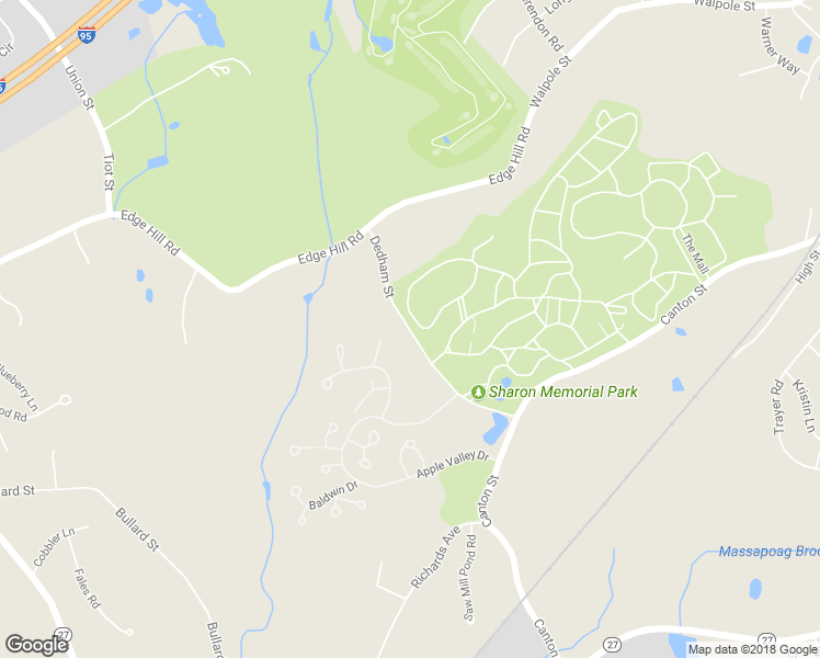 map of restaurants, bars, coffee shops, grocery stores, and more near 19 Dedham Street in Sharon