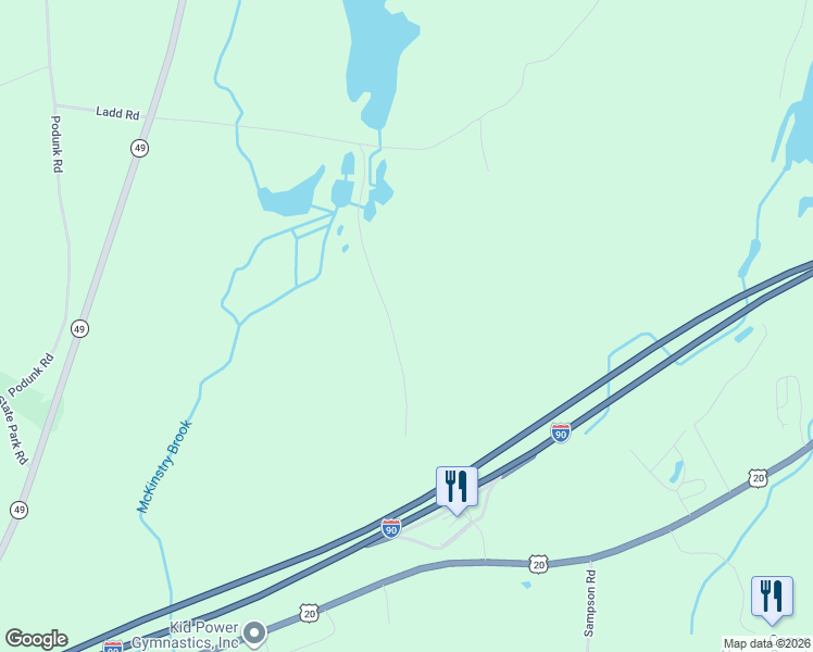 map of restaurants, bars, coffee shops, grocery stores, and more near 33 Ladd Road in Sturbridge