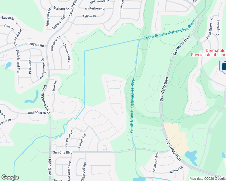 map of restaurants, bars, coffee shops, grocery stores, and more near 13379 Cadence Drive in Huntley