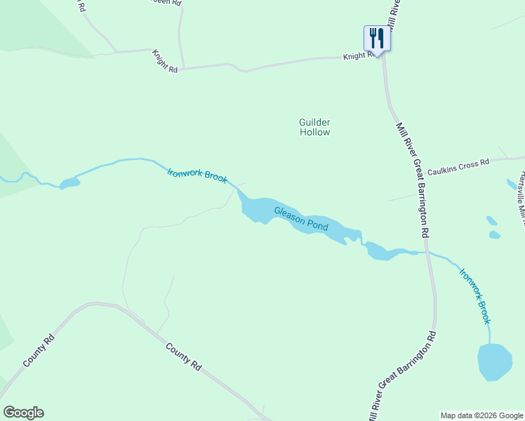 map of restaurants, bars, coffee shops, grocery stores, and more near 312 County Road in New Marlborough