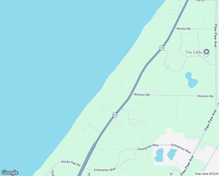 map of restaurants, bars, coffee shops, grocery stores, and more near 1648 Park Drive in Benton Harbor
