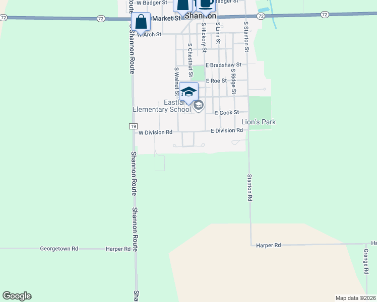 map of restaurants, bars, coffee shops, grocery stores, and more near 101 Highcrest Court in Shannon
