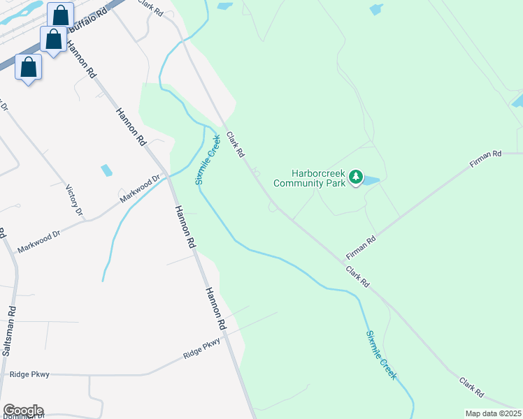 map of restaurants, bars, coffee shops, grocery stores, and more near 2831-2837 Clark Road in Erie