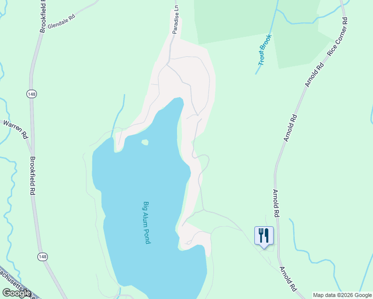 map of restaurants, bars, coffee shops, grocery stores, and more near 172 Lake Road in Sturbridge