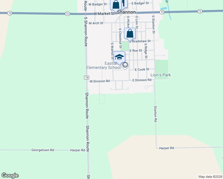 map of restaurants, bars, coffee shops, grocery stores, and more near 101 Highcrest Court in Shannon
