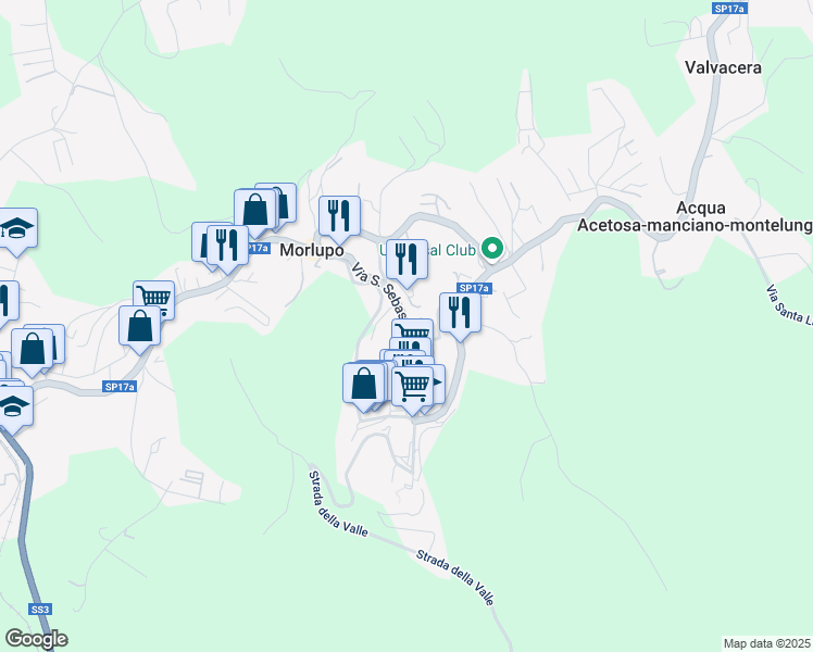 map of restaurants, bars, coffee shops, grocery stores, and more near 2 Via Pio la Torre in Morlupo