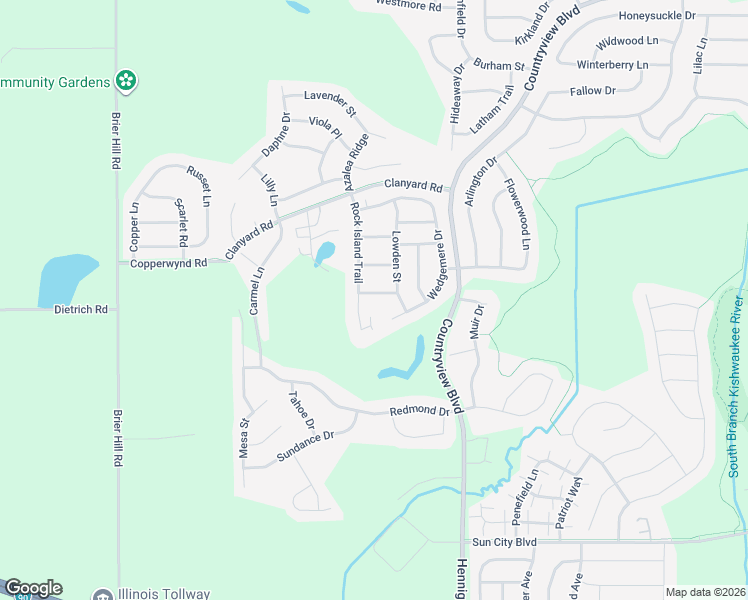 map of restaurants, bars, coffee shops, grocery stores, and more near 14065 Moraine Hills Drive in Huntley