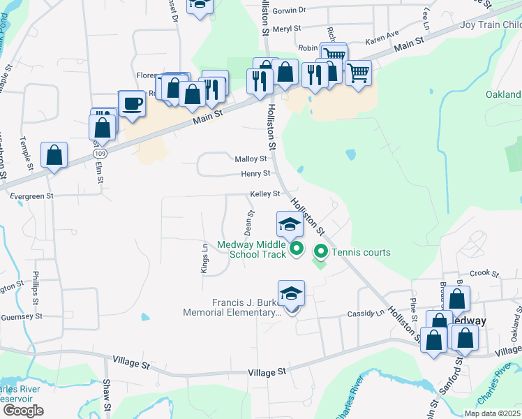 map of restaurants, bars, coffee shops, grocery stores, and more near 3 Dean Street in Medway