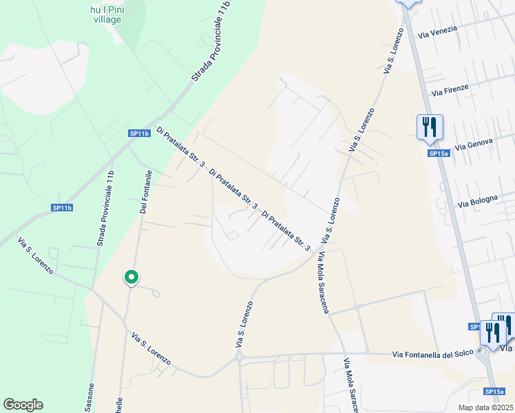 map of restaurants, bars, coffee shops, grocery stores, and more near 21 Di Pratalata Strada 3 in Città metropolitana di Roma Capitale
