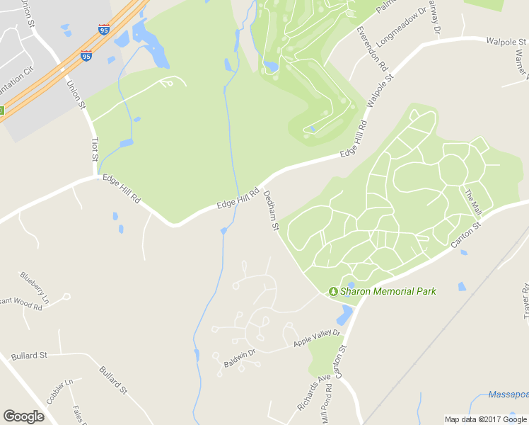 map of restaurants, bars, coffee shops, grocery stores, and more near 7 Dedham Street in Sharon