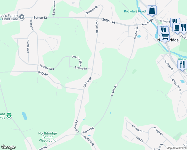 map of restaurants, bars, coffee shops, grocery stores, and more near 298 Cooper Road in Northbridge