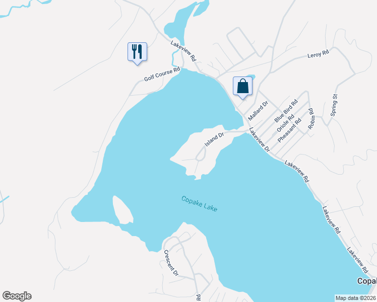 map of restaurants, bars, coffee shops, grocery stores, and more near 8 Island Drive in Craryville